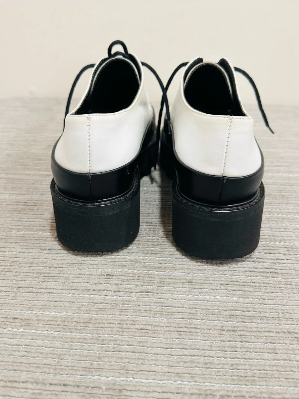 Unreal Fields Step Up White‎ Leather Creepers Platform Derby Shoes EU 39 / US 8
